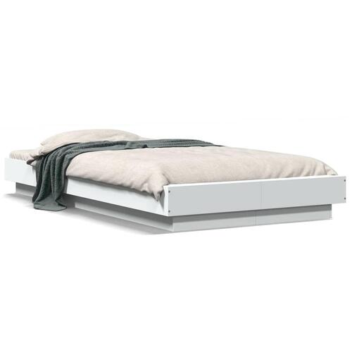 Sengeramme 90x190 cm konstrueret træ hvid