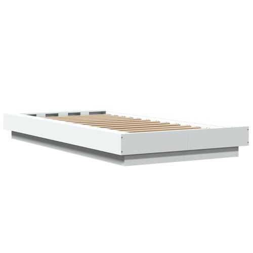 Sengeramme 90x190 cm konstrueret træ hvid