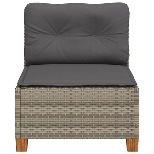 Sofamodul til haven med hynder polyrattan grå