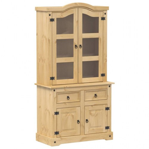 Glasskab Corona 100x48,5x179 cm massivt fyrretræ