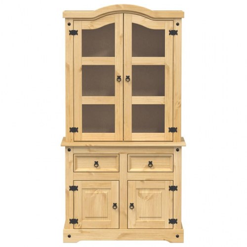 Glasskab Corona 100x48,5x179 cm massivt fyrretræ