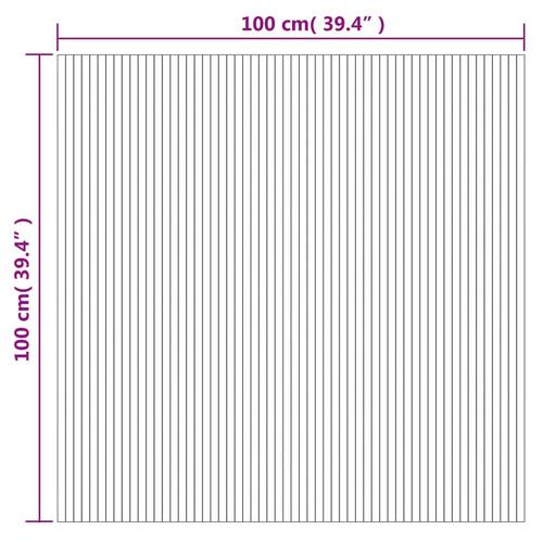 Gulvtæppe 100x100 cm rektangulær bambus brun