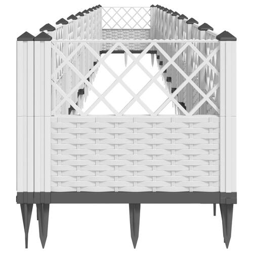 Plantekasse med spyd 363,5x43,5x43,5 PP hvid