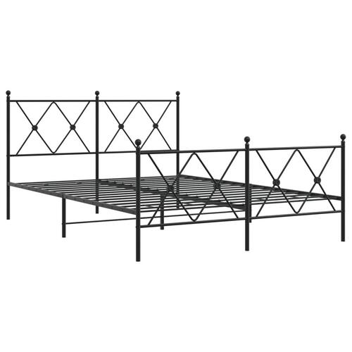 Sengeramme med sengegavl og fodgærde 140x200 cm metal sort