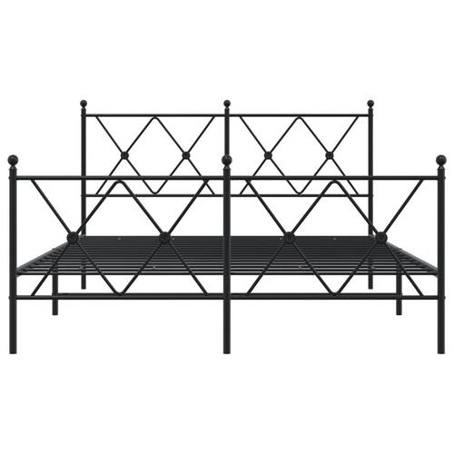 Sengeramme med sengegavl og fodgærde 140x200 cm metal sort