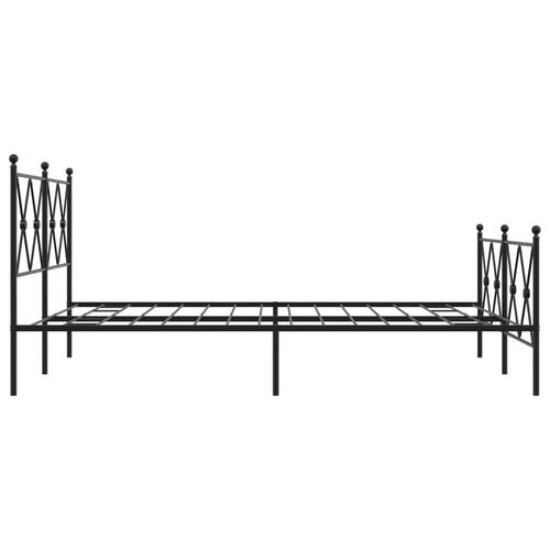 Sengeramme med sengegavl og fodgærde 140x200 cm metal sort