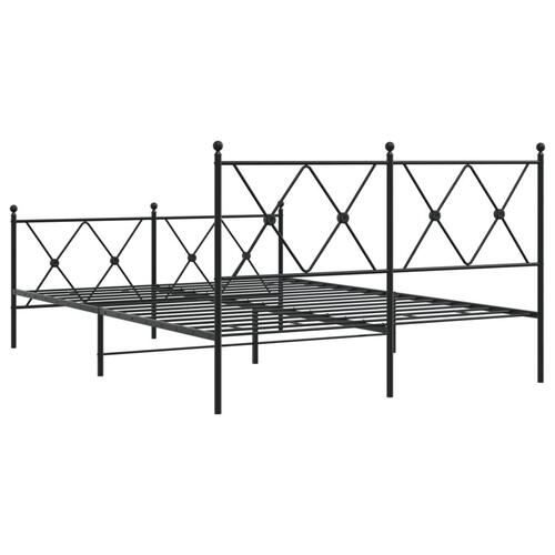 Sengeramme med sengegavl og fodgærde 140x200 cm metal sort