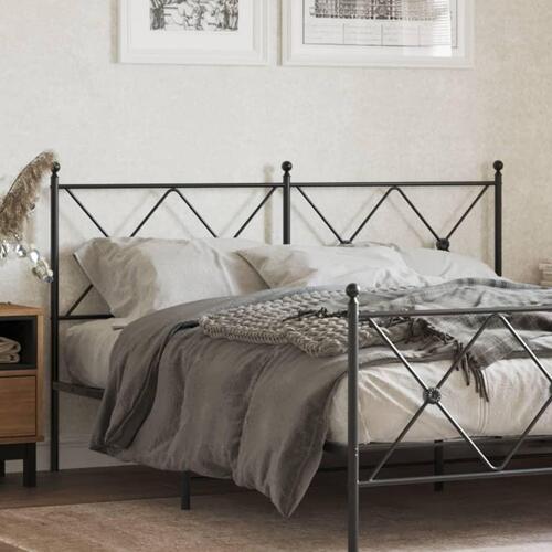 Sengegavl 160 cm metal sort