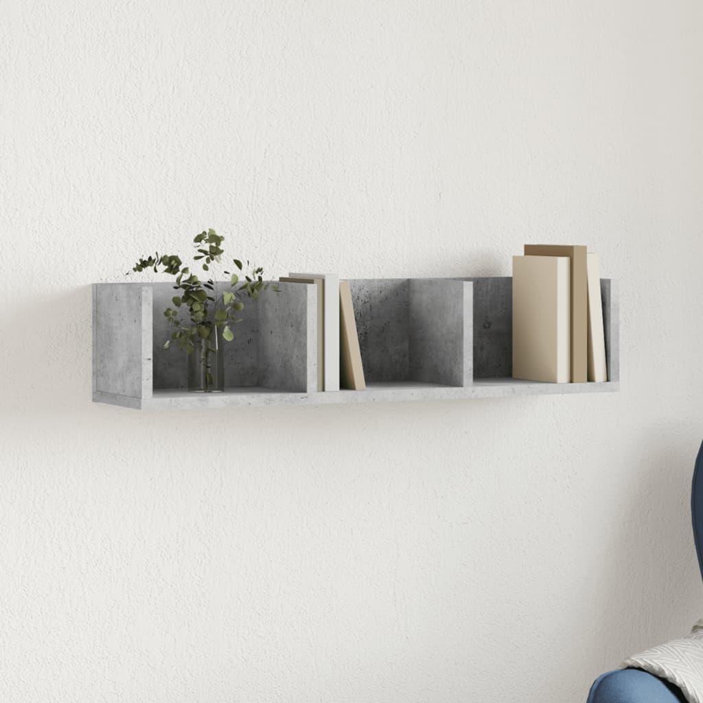 Vægskab 75x18x16,5 cm konstrueret træ betongrå