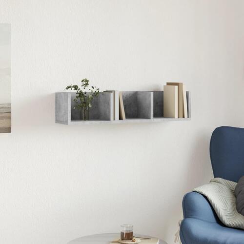 Vægskab 75x18x16,5 cm konstrueret træ betongrå