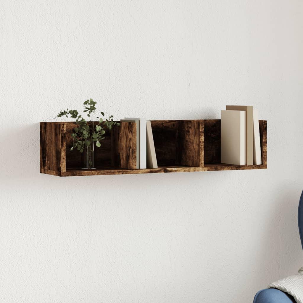 Vægskab 75x18x16,5 cm konstrueret træ røget egetræsfarve