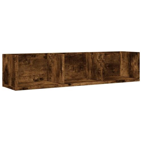 Vægskab 75x18x16,5 cm konstrueret træ røget egetræsfarve