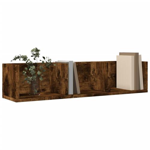 Vægskab 75x18x16,5 cm konstrueret træ røget egetræsfarve