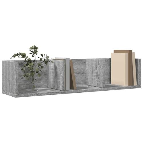 Vægskabe 2 stk. 75x18x16,5 cm konstrueret træ grå sonoma-eg