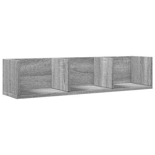 Vægskabe 2 stk. 75x18x16,5 cm konstrueret træ grå sonoma-eg