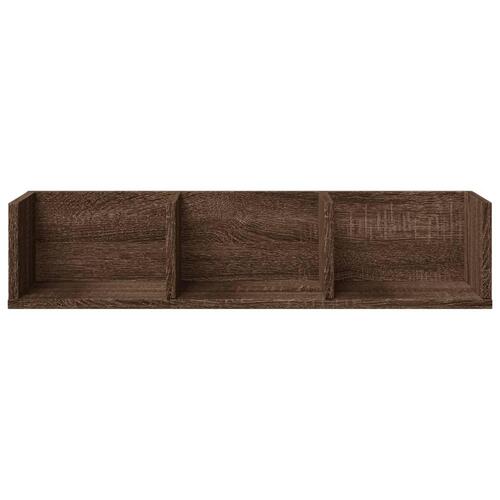 Vægskabe 2 stk. 75x18x16,5 cm konstrueret træ brunt eg