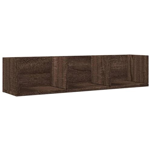 Vægskabe 2 stk. 75x18x16,5 cm konstrueret træ brunt eg