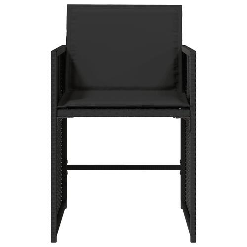 Havestole med hynder 4 stk. polyrattan sort