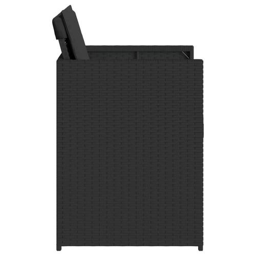 Havestole med hynder 4 stk. polyrattan sort