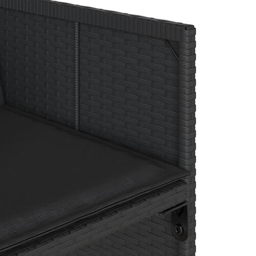 Havestole med hynder 4 stk. polyrattan sort