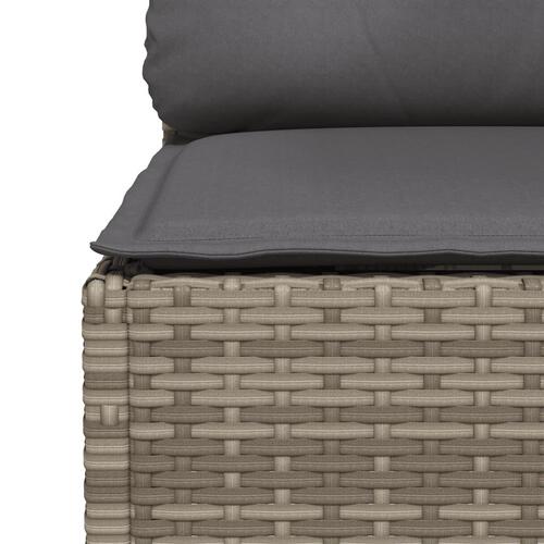 Hjørnemodul til havesofa med hynder polyrattan grå