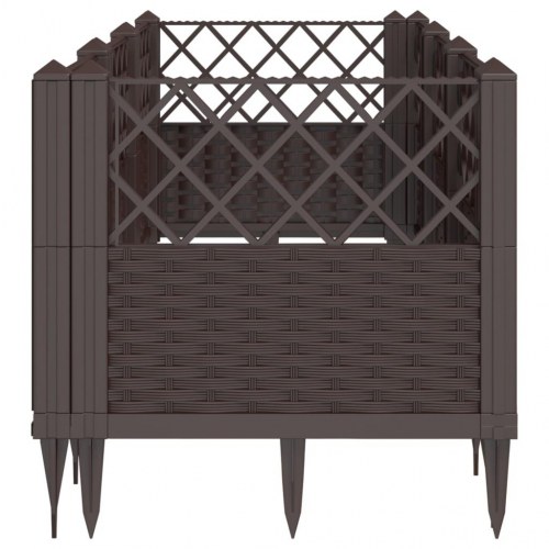 Plantekasse med spyd i PP - brun, 123,5 x 43,5 x 43,5 cm