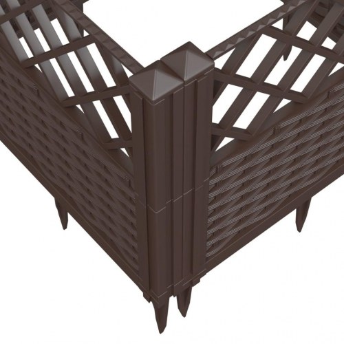Plantekasse med spyd i PP - brun, 123,5 x 43,5 x 43,5 cm
