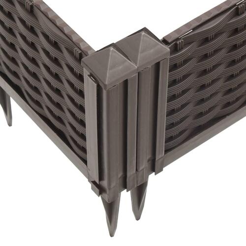 Plantekasse med spyd 362,5x42,5x28,5 cm PP brun