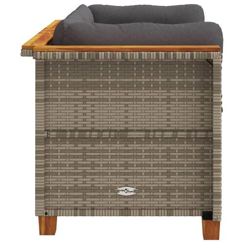 Hjørnemoduler til havesofa 2 stk. med hynder polyrattan grå