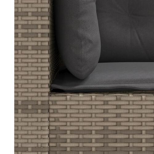 Hjørnemoduler til havesofa 2 stk. med hynder polyrattan grå