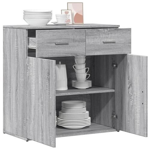 Skab 79x38x80 cm konstrueret træ grå sonoma-eg