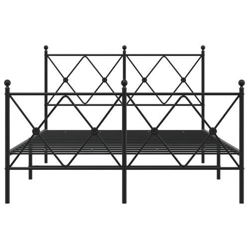 Sengeramme med sengegavl og fodgærde 120x190 cm metal sort