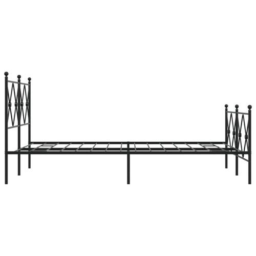 Sengeramme med sengegavl og fodgærde 120x190 cm metal sort
