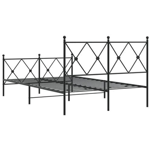 Sengeramme med sengegavl og fodgærde 120x190 cm metal sort