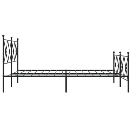 Sengeramme med sengegavl og fodgærde 150x200 cm metal sort