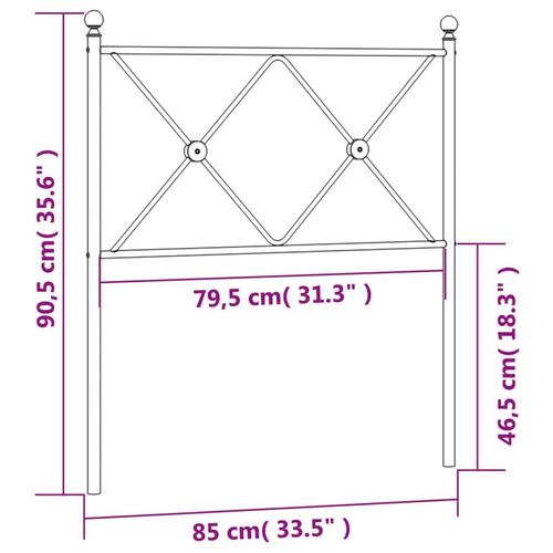 Sengegavl 80 cm metal sort