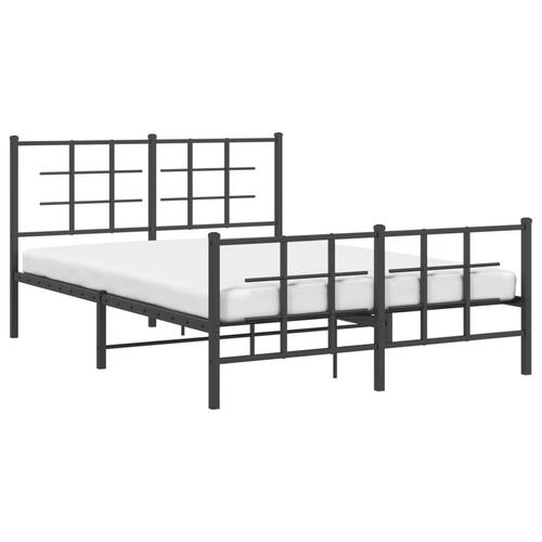 Sengeramme med sengegavl og fodgærde 140x200 cm metal sort