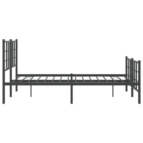 Sengeramme med sengegavl og fodgærde 140x200 cm metal sort