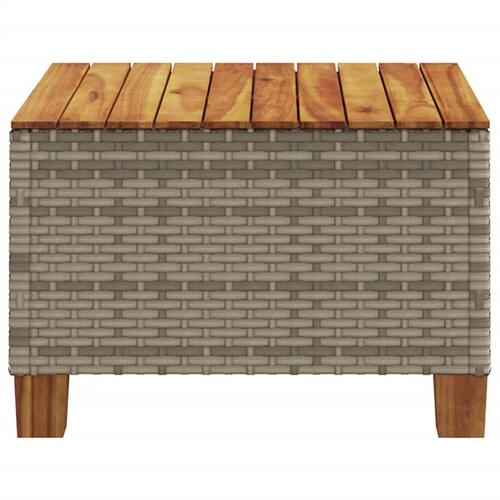 Havebord 55x55x36 cm polyrattan og akacietræ grå
