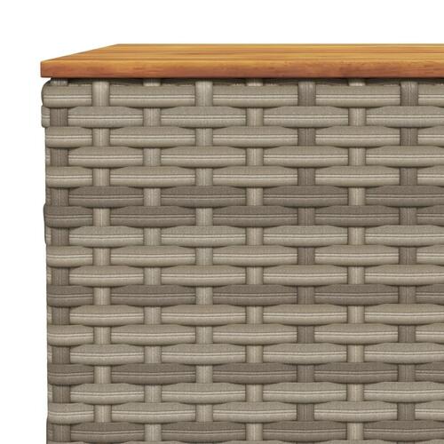 Havebord 55x55x36 cm polyrattan og akacietræ grå