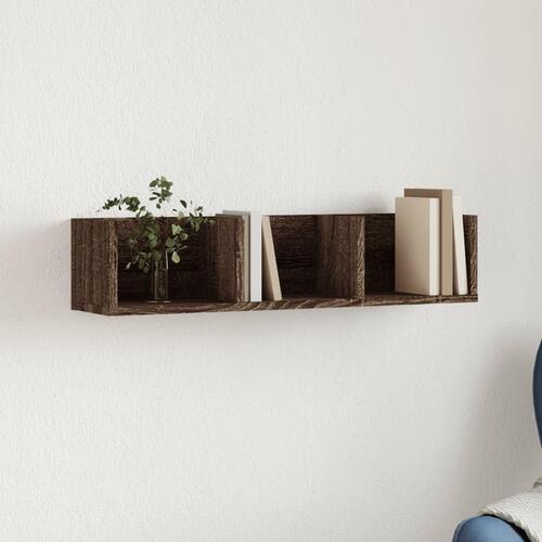 Vægskab 75x18x16,5 cm konstrueret træ brun egetræsfarve