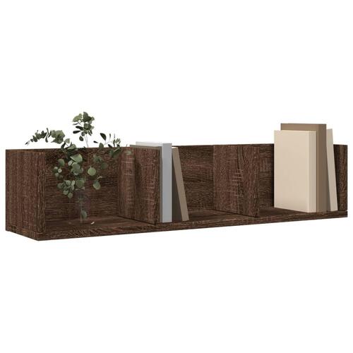Vægskab 75x18x16,5 cm konstrueret træ brun egetræsfarve