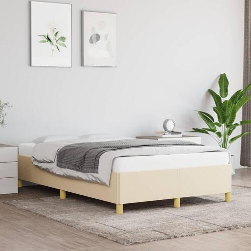 Sengeramme 120x190 cm stof cremefarvet