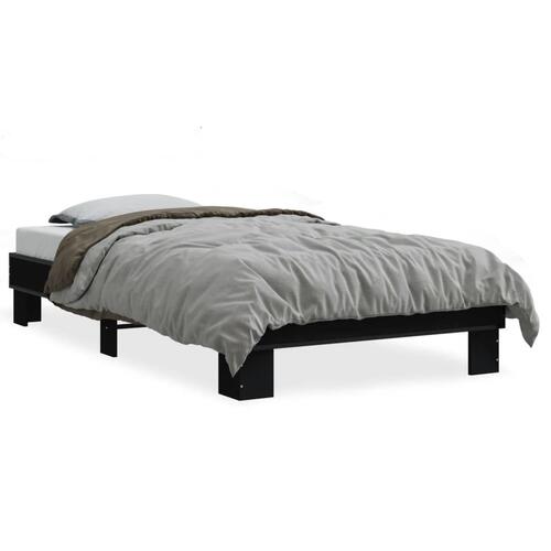 Sengeramme 75x190 cm konstrueret træ og metal sort