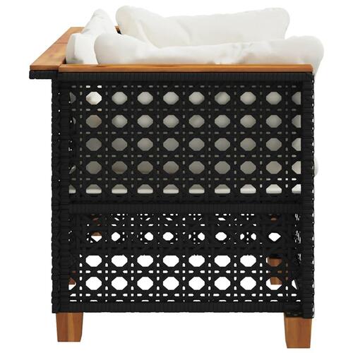 Hjørnemoduler til havesofa 2 stk. med hynder polyrattan sort