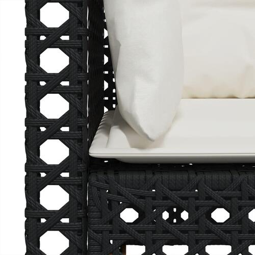 Hjørnemoduler til havesofa 2 stk. med hynder polyrattan sort