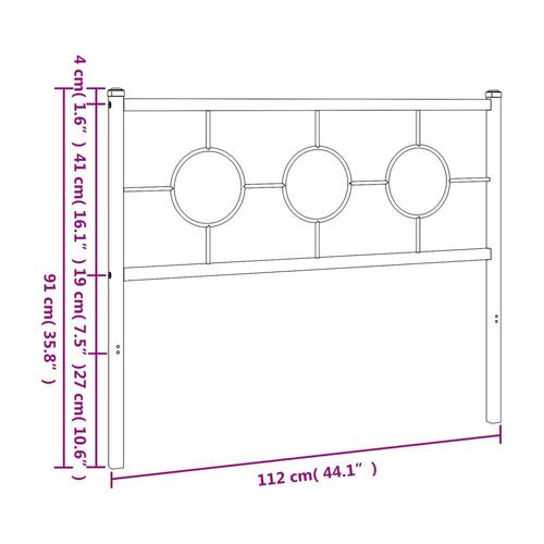 Sengegavl 107 cm metal hvid
