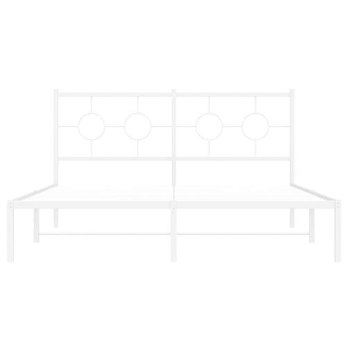 Sengeramme med sengegavl 150x200 cm metal hvid