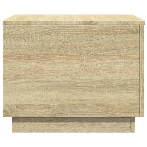 Sofabord med LED-lys 50x50x40 cm sonoma-eg