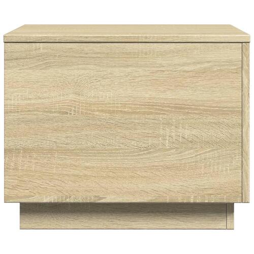 Sofabord med LED-lys 50x50x40 cm sonoma-eg